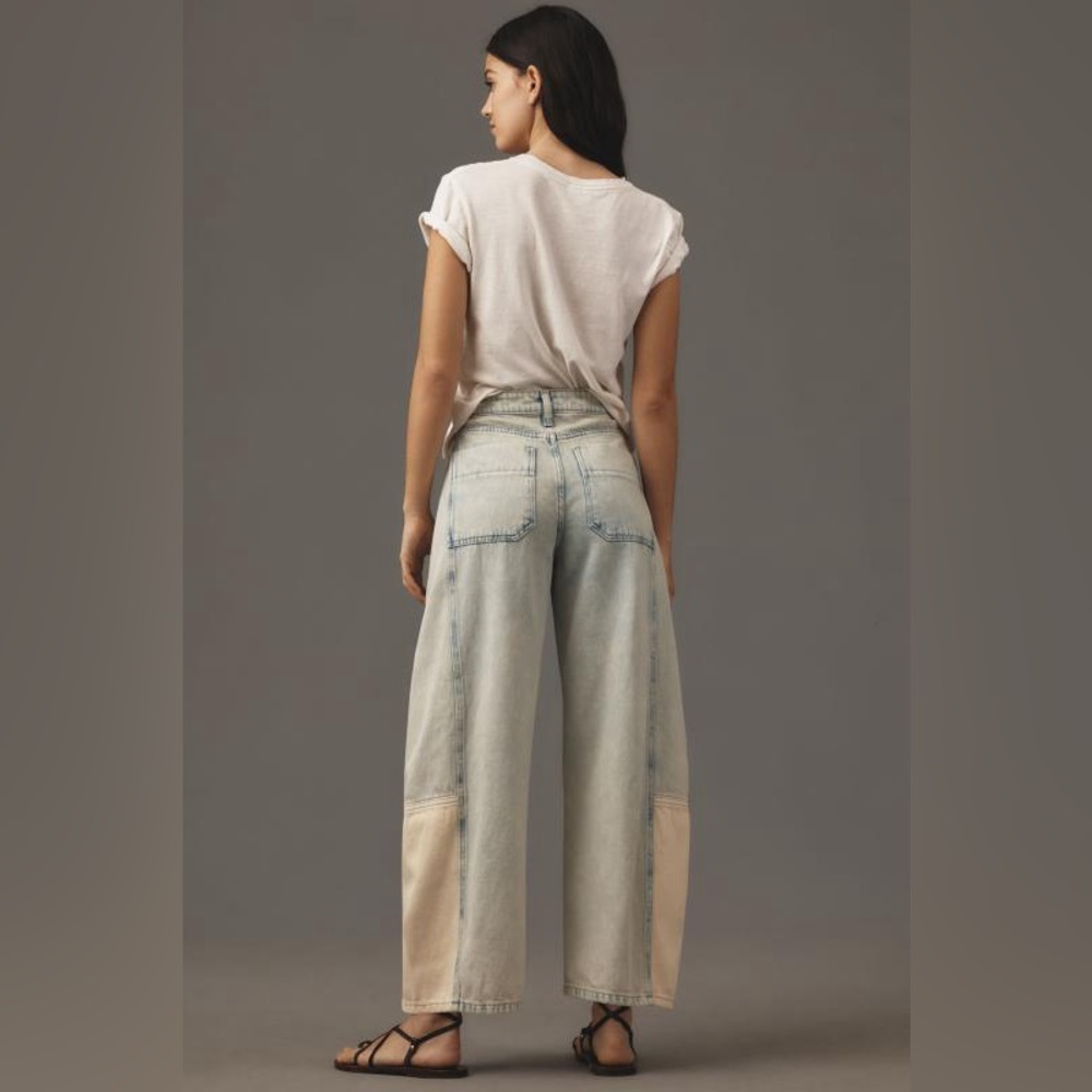 Anthropologie The Kenna Mid-Rise Heritage Barrel Jeans by Pilcro size 27 - Picture 8 of 8